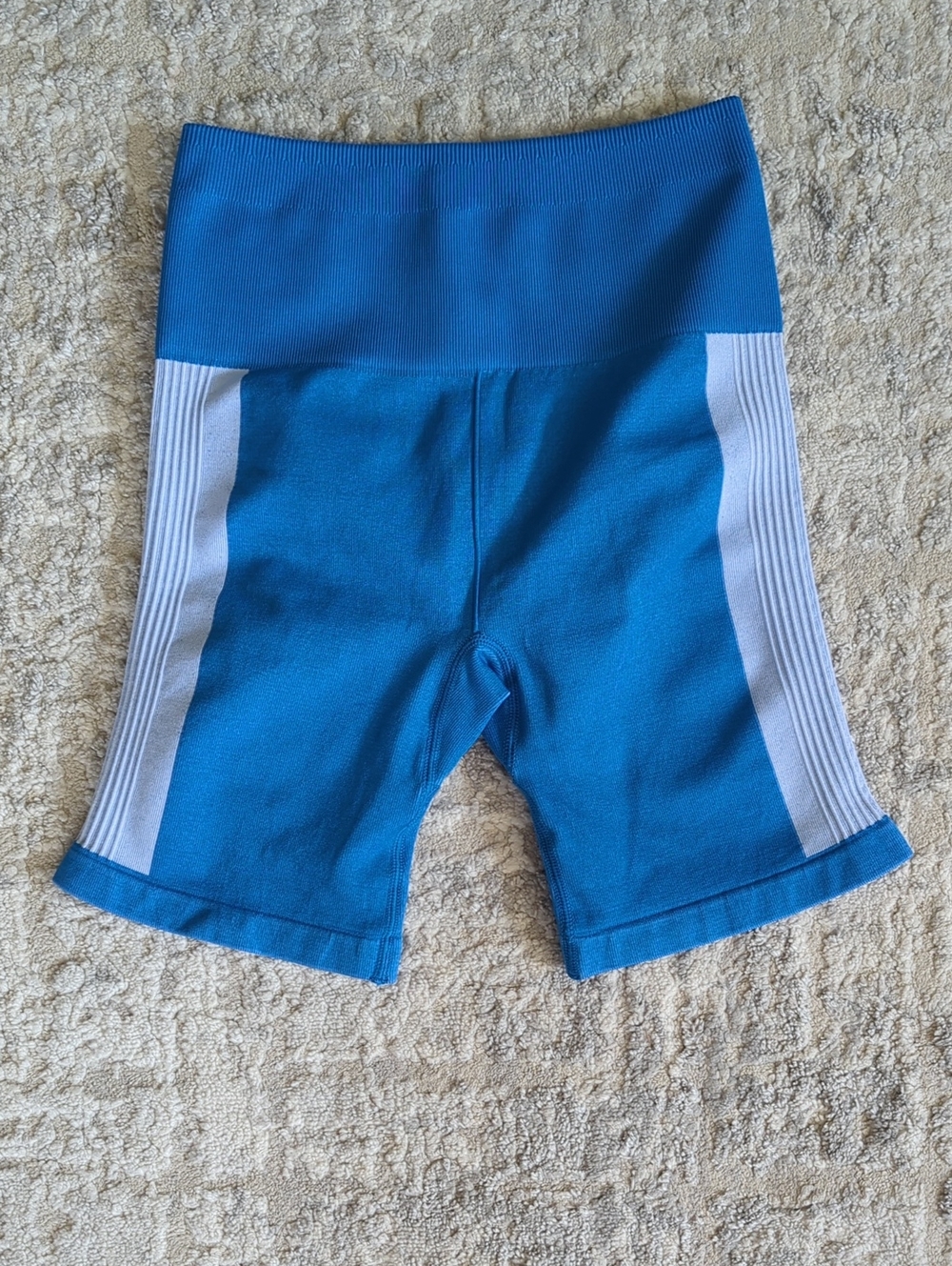 Blue High-Waist Biker Shorts